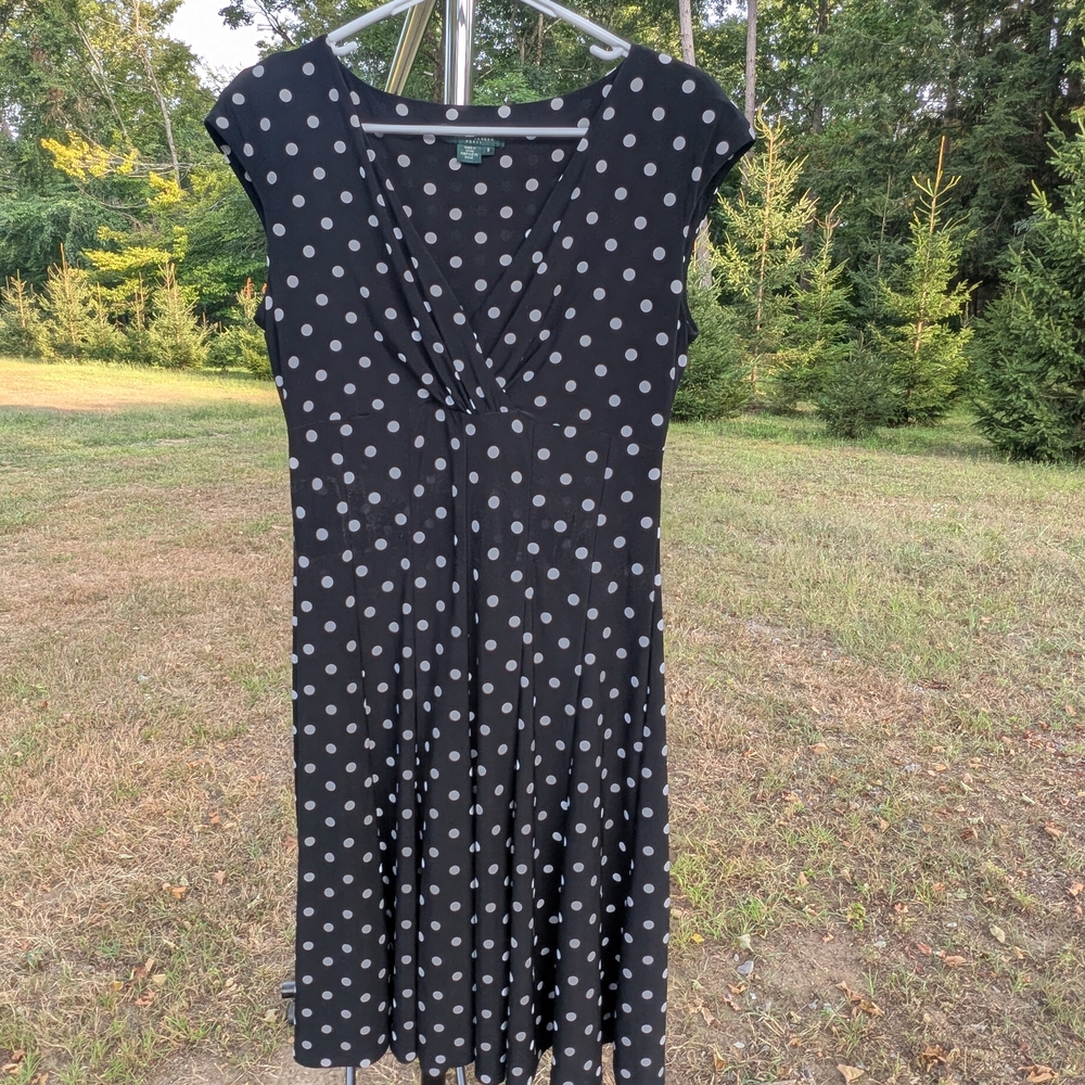 Ralph Lauren Elegant Black Polka Dot Dress